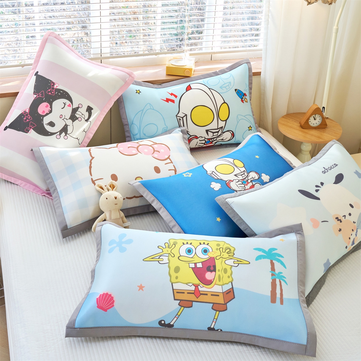 91家纺网 家纺一手货源 找家纺 兄弟坊 2026新款正版授权卡通儿童冰丝枕套枕头枕芯午睡枕卡通枕套 组合图仅供展示不可下单
