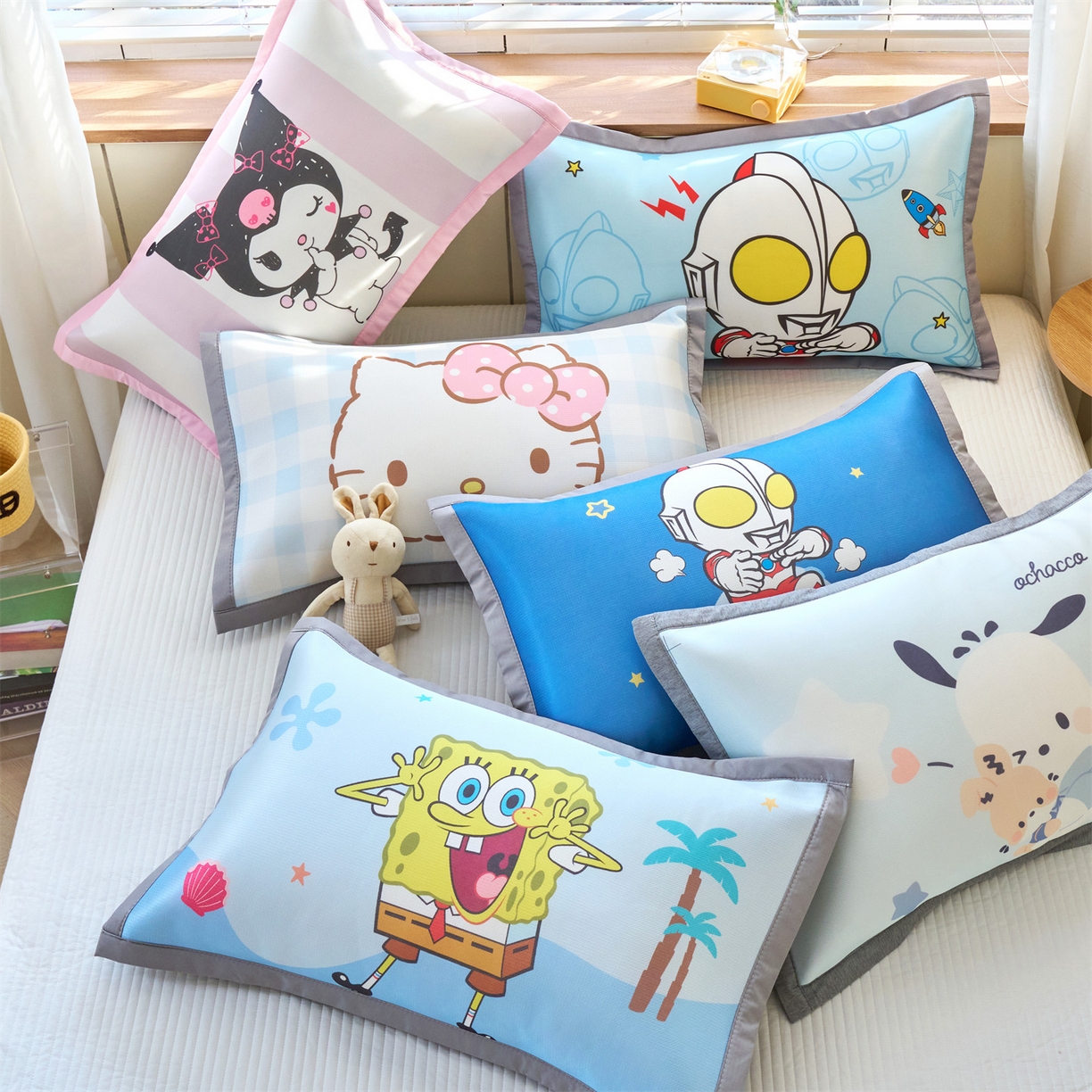 91家纺网 家纺一手货源 找家纺 兄弟坊 2026新款正版授权卡通儿童冰丝枕套枕头枕芯午睡枕卡通枕套 组合图仅供展示不可下单