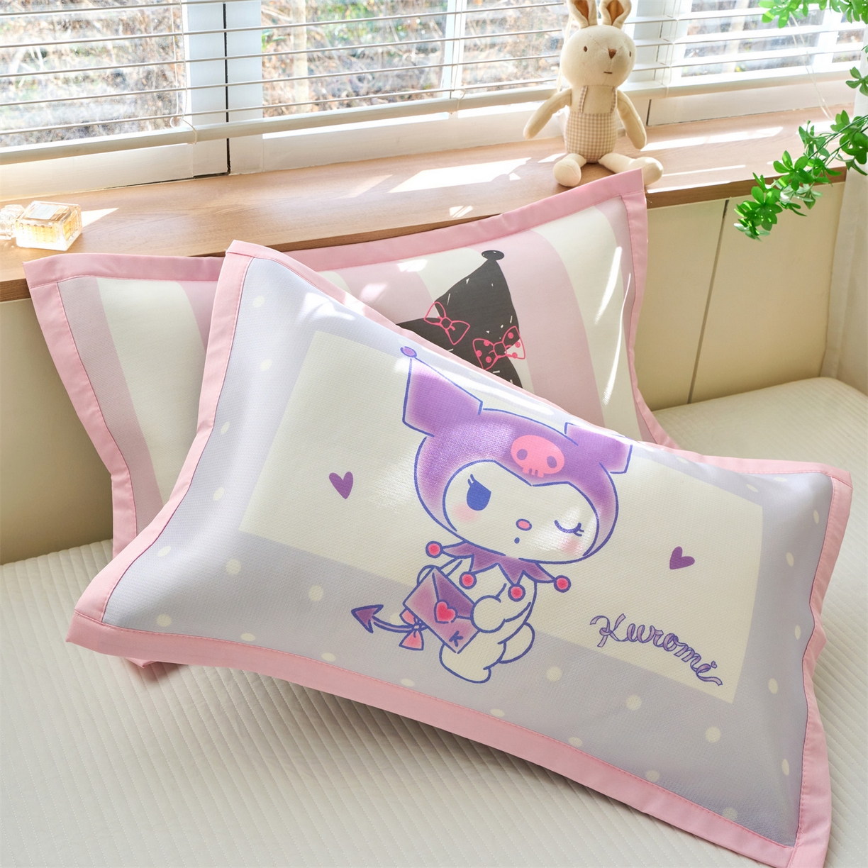 91家纺网 家纺一手货源 找家纺 兄弟坊 2026新款正版授权卡通儿童冰丝枕套枕头枕芯午睡枕卡通枕套 信封库洛米