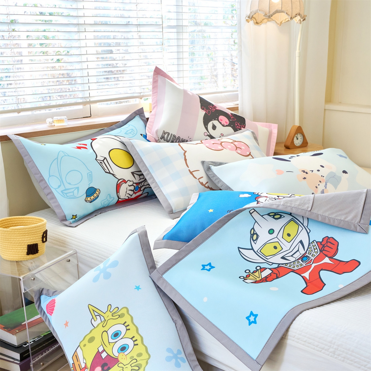 91家纺网 家纺一手货源 找家纺 兄弟坊 2026新款正版授权卡通儿童冰丝枕套枕头枕芯午睡枕卡通枕套 组合图仅供展示不可下单