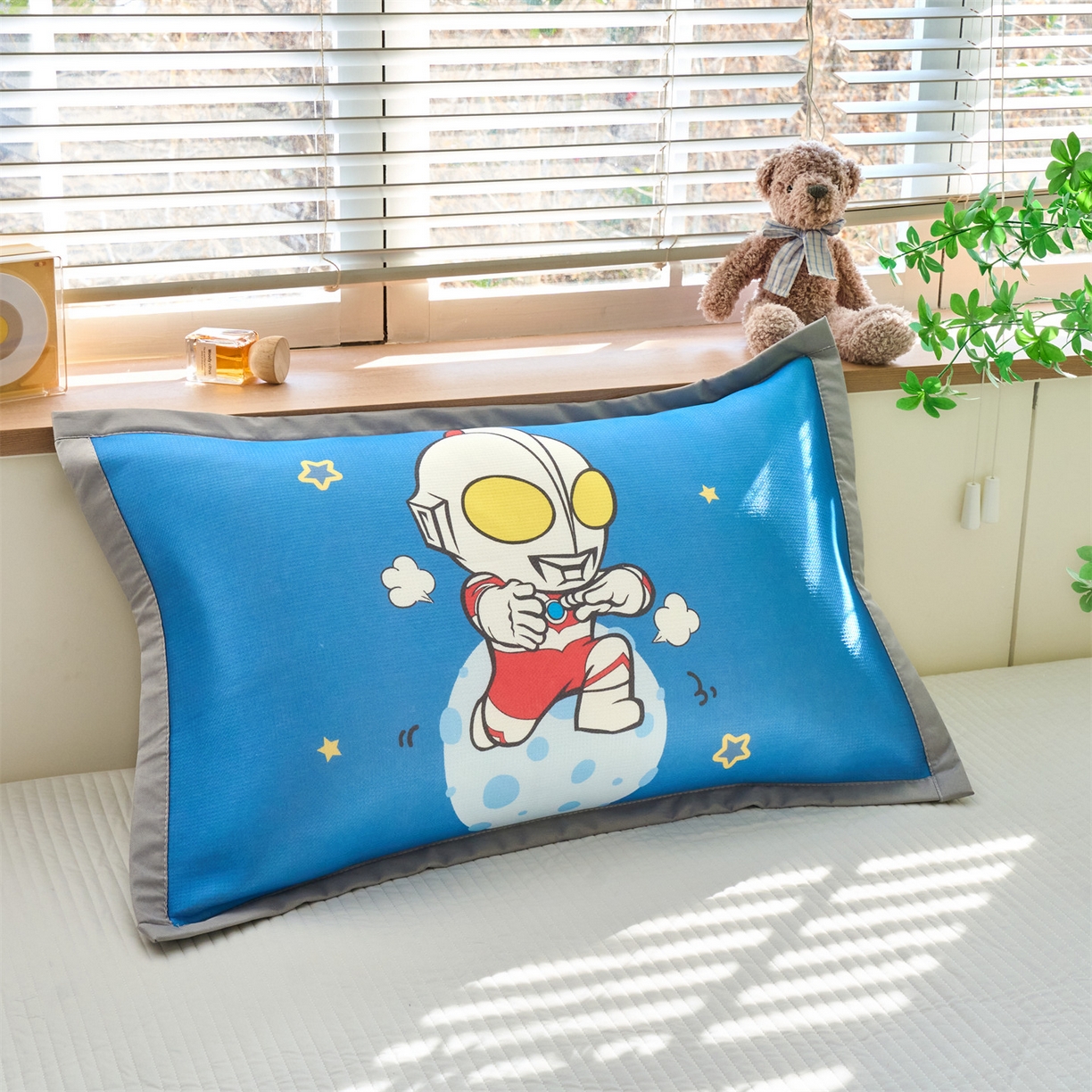 兄弟坊 2026新款正版授权卡通儿童冰丝枕套枕头枕芯午睡枕卡通枕套 闪亮奥特