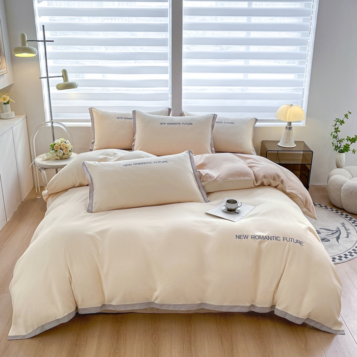 91家纺网 家纺一手货源 找家纺 （总）花愿（原花纪） 2026新款加密水洗棉刺绣四件套-米兰