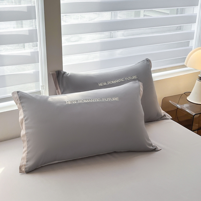 91家纺网 家纺一手货源 找家纺 花愿（原花纪） 2026新款加密水洗棉刺绣四件套-米兰 米兰-中灰+山灰