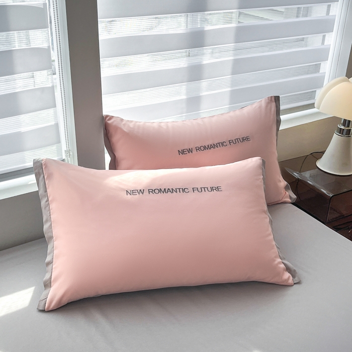 91家纺网 家纺一手货源 找家纺 花愿（原花纪） 2026新款加密水洗棉刺绣四件套-米兰 米兰-奶油粉+山灰