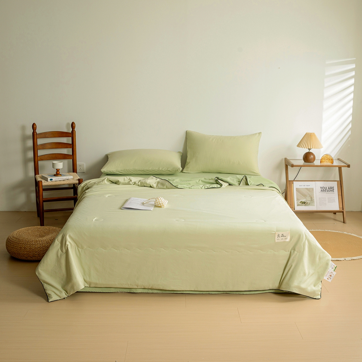 91家纺网 家纺一手货源 找家纺 （总）易展家居 2026新款水洗棉新疆棉花夏被-嵌绳款