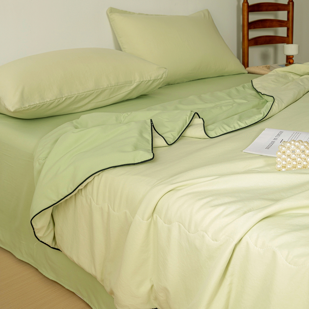 91家纺网 家纺一手货源 找家纺 （总）易展家居 2026新款水洗棉新疆棉花夏被-嵌绳款