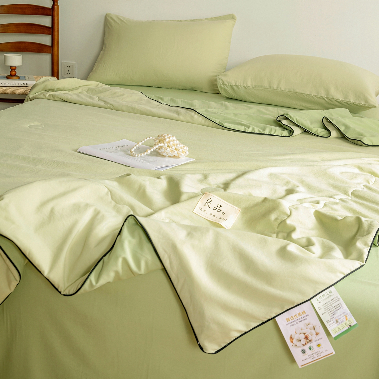 91家纺网 家纺一手货源 找家纺 （总）易展家居 2026新款水洗棉新疆棉花夏被-嵌绳款