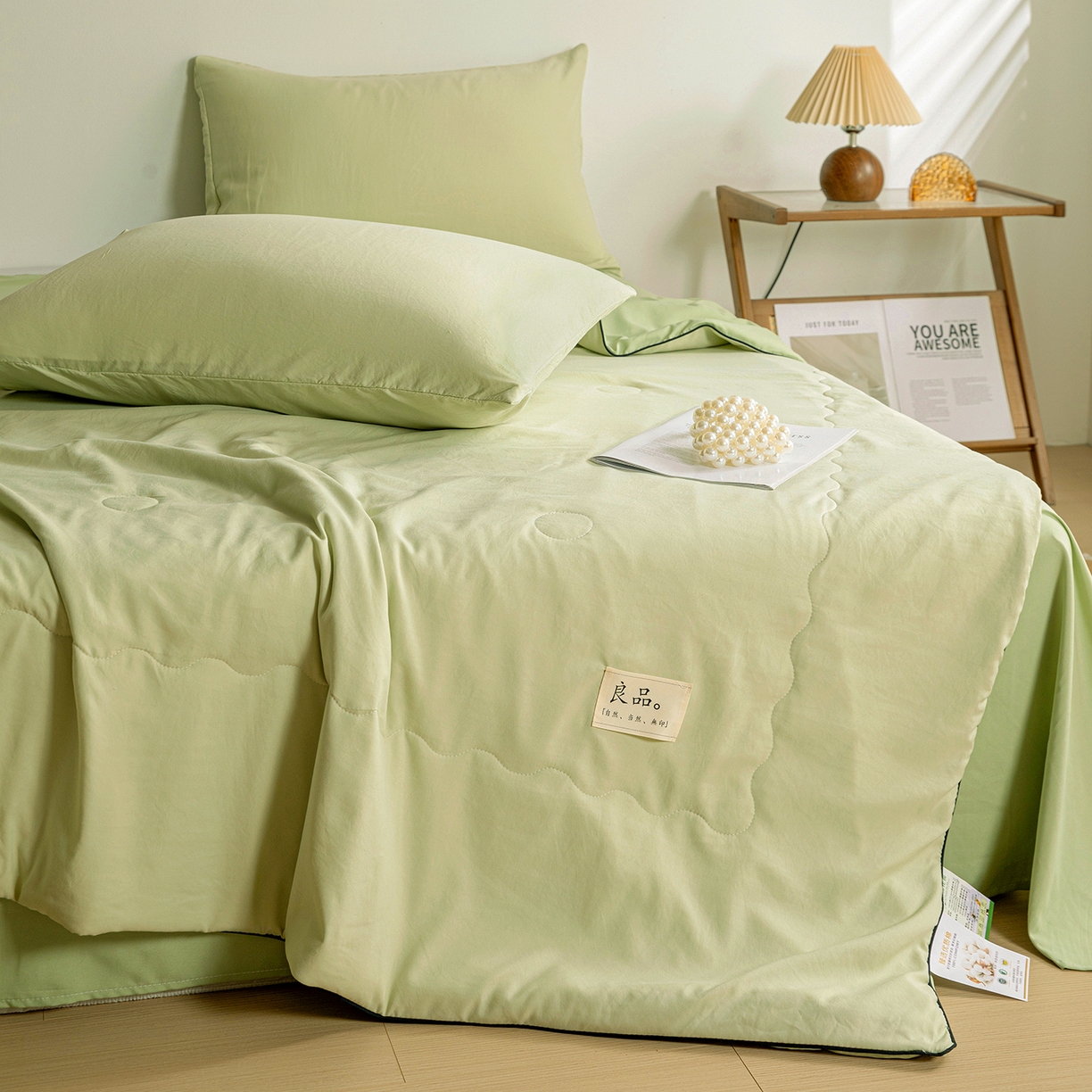 91家纺网 家纺一手货源 找家纺 （总）易展家居 2026新款水洗棉新疆棉花夏被-嵌绳款