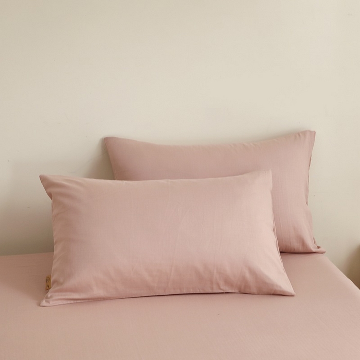 91家纺网 家纺一手货源 找家纺 （总）晶缦家纺 2026新款纯棉纯色A类全棉双层纱单品枕套枕套单件单枕套（水洗预处理）-觅琳系列