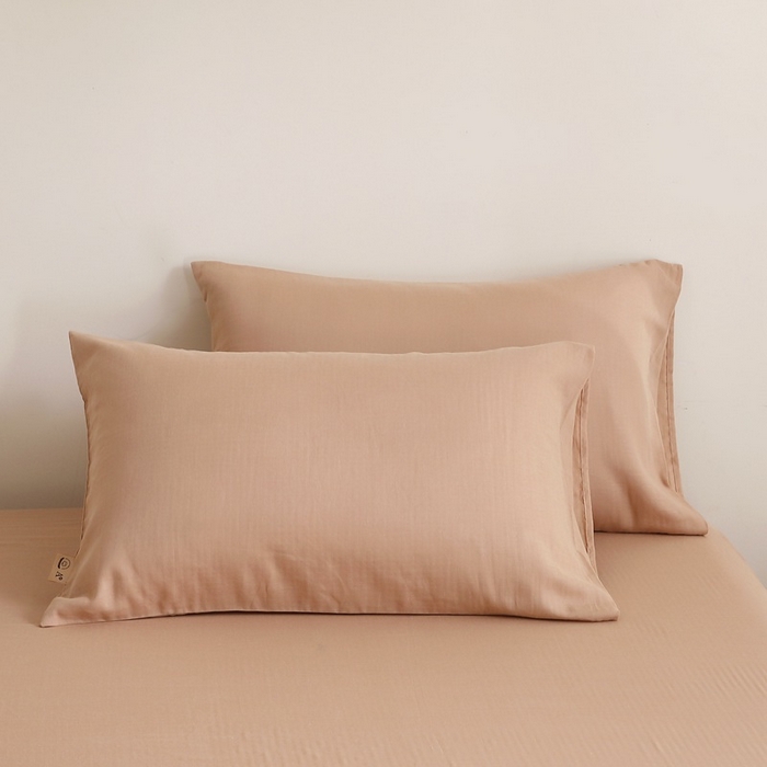 91家纺网 家纺一手货源 找家纺 （总）晶缦家纺 2026新款纯棉纯色A类全棉双层纱单品枕套枕套单件单枕套（水洗预处理）-觅琳系列