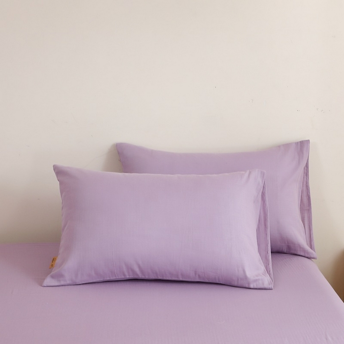 91家纺网 家纺一手货源 找家纺 晶缦家纺 2026新款纯棉纯色A类全棉双层纱单品枕套枕套单件单枕套（水洗预处理）-觅琳系列 觅琳-木槿紫