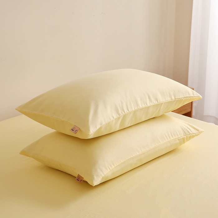 91家纺网 家纺一手货源 找家纺 晶缦家纺 2026新款纯棉纯色A类全棉双层纱单品枕套枕套单件单枕套（水洗预处理）-觅琳系列 觅琳-浅蜜黄