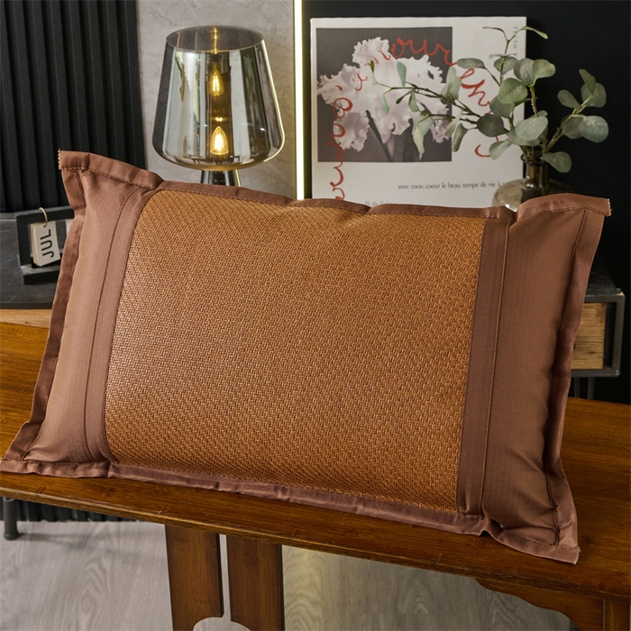 91家纺网 家纺一手货源 找家纺 （总）仁宇枕业 2026新款新品 天然凉席竹席单枕套荞麦枕头枕芯