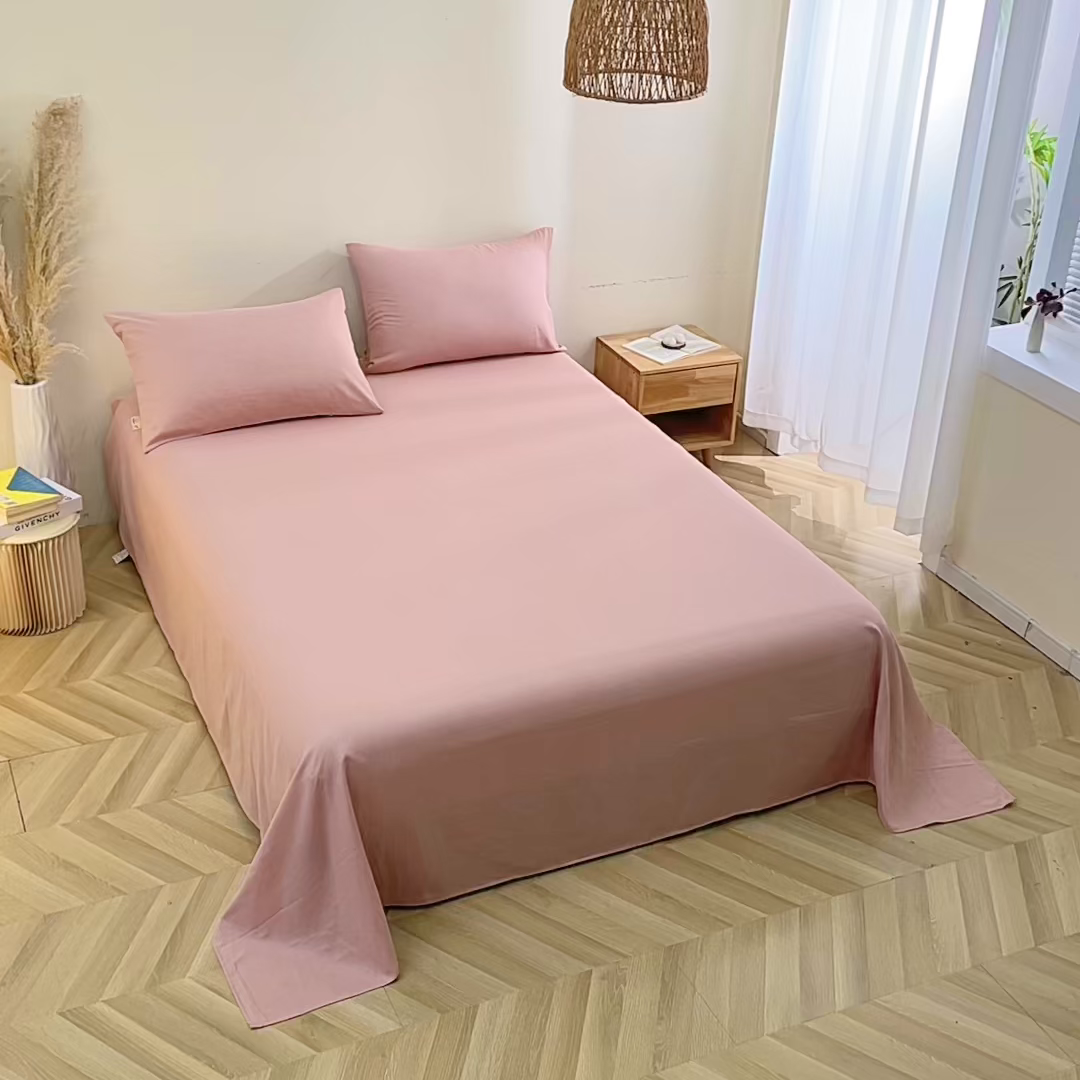 91家纺网 家纺一手货源 找家纺 （总）晶缦家纺 2026新款纯棉纯色A类全棉双层纱单品床单床单单件单床单（水洗预处理）-觅琳系列