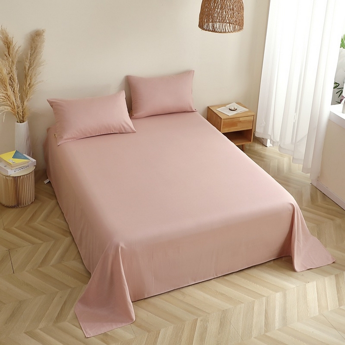 91家纺网 家纺一手货源 找家纺 （总）晶缦家纺 2026新款纯棉纯色A类全棉双层纱单品床单床单单件单床单（水洗预处理）-觅琳系列