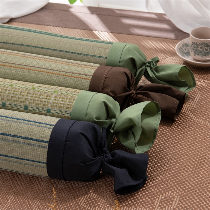 91家纺网 家纺一手货源 找家纺 （总）仁宇枕业 2026新款新品 天然蔺草凉席糖果枕头荞麦护颈椎圆形枕头枕芯