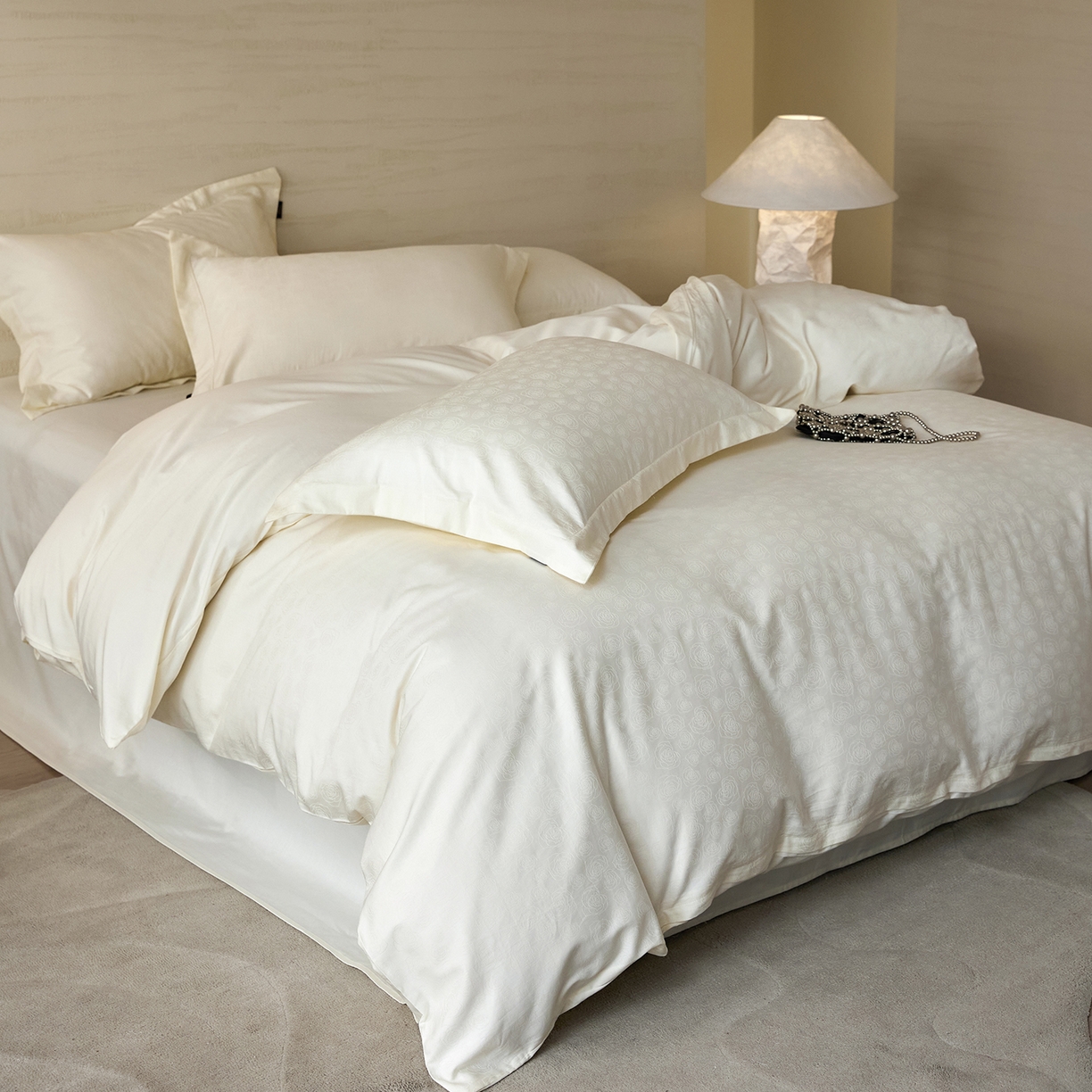 91家纺网 家纺一手货源 找家纺 （总）梧桐树 2026新款60支长绒棉提花高奢系列四件套