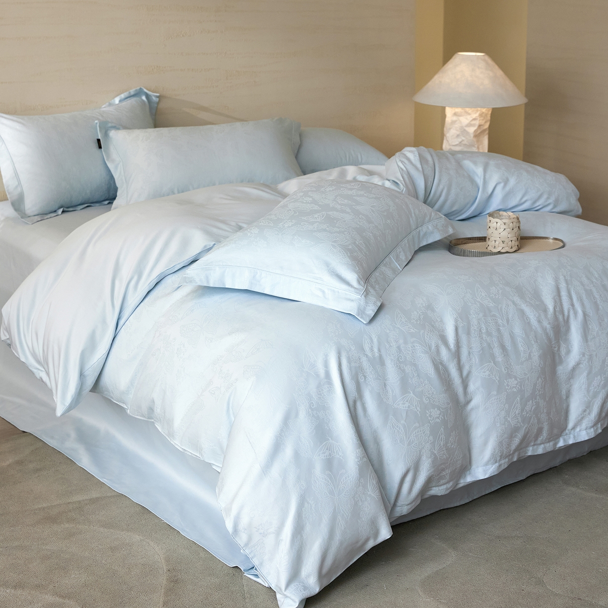 91家纺网 家纺一手货源 找家纺 （总）梧桐树 2026新款60支长绒棉提花高奢系列四件套