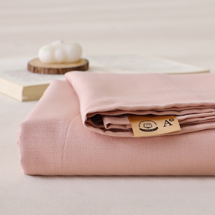 91家纺网 家纺一手货源 找家纺 晶缦家纺 2026新款纯棉纯色A类全棉双层纱单品床单床单单件单床单（水洗预处理）-觅琳系列 觅琳-海天霞