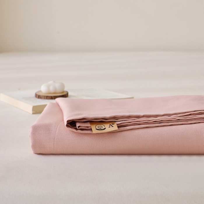 91家纺网 家纺一手货源 找家纺 晶缦家纺 2026新款纯棉纯色A类全棉双层纱单品床单床单单件单床单（水洗预处理）-觅琳系列 觅琳-海天霞