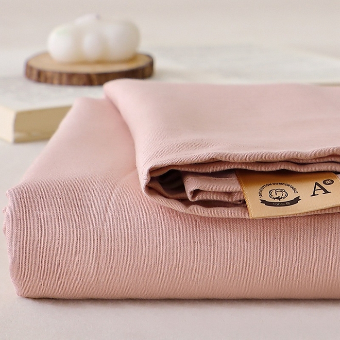 91家纺网 家纺一手货源 找家纺 晶缦家纺 2026新款纯棉纯色A类全棉双层纱单品床单床单单件单床单（水洗预处理）-觅琳系列 觅琳-海天霞