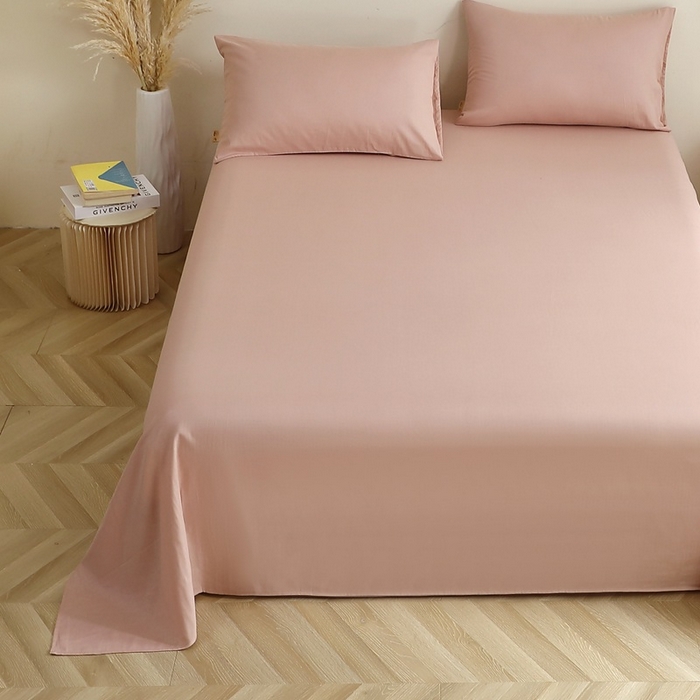 91家纺网 家纺一手货源 找家纺 晶缦家纺 2026新款纯棉纯色A类全棉双层纱单品床单床单单件单床单（水洗预处理）-觅琳系列 觅琳-海天霞