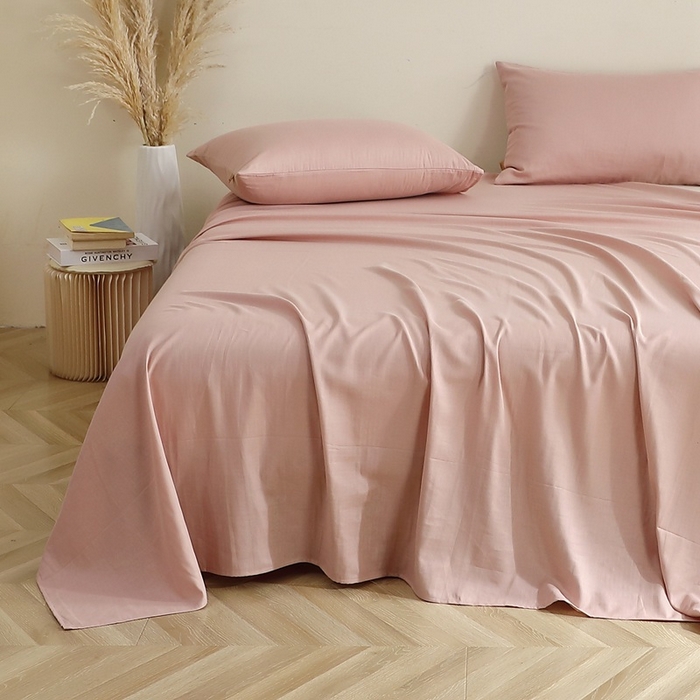 91家纺网 家纺一手货源 找家纺 晶缦家纺 2026新款纯棉纯色A类全棉双层纱单品床单床单单件单床单（水洗预处理）-觅琳系列 觅琳-海天霞