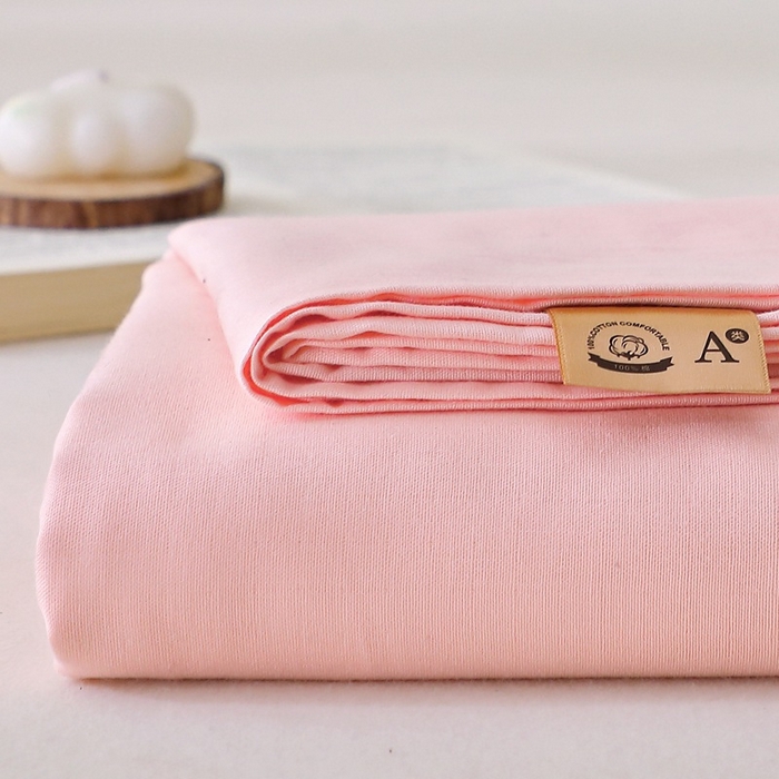 91家纺网 家纺一手货源 找家纺 晶缦家纺 2026新款纯棉纯色A类全棉双层纱单品床单床单单件单床单（水洗预处理）-觅琳系列 觅琳-暮云粉