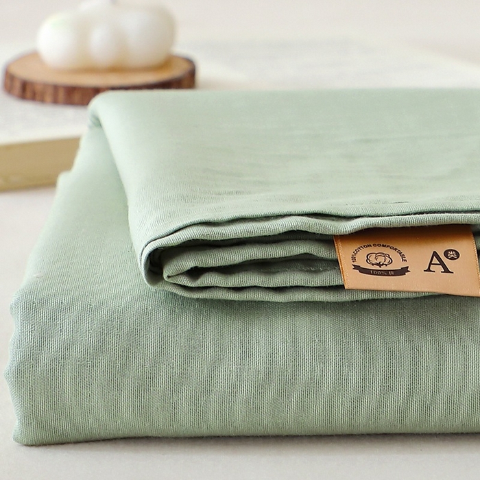 91家纺网 家纺一手货源 找家纺 晶缦家纺 2026新款纯棉纯色A类全棉双层纱单品床单床单单件单床单（水洗预处理）-觅琳系列 觅琳-嫩荷绿
