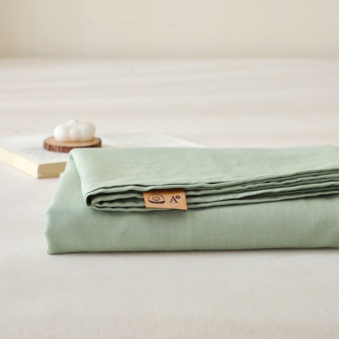 91家纺网 家纺一手货源 找家纺 晶缦家纺 2026新款纯棉纯色A类全棉双层纱单品床单床单单件单床单（水洗预处理）-觅琳系列 觅琳-嫩荷绿