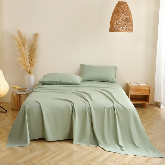 91家纺网 家纺一手货源 找家纺 晶缦家纺 2026新款纯棉纯色A类全棉双层纱单品床单床单单件单床单（水洗预处理）-觅琳系列 觅琳-嫩荷绿