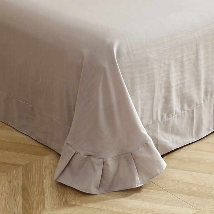 91家纺网 家纺一手货源 找家纺 晶缦家纺 2026新款纯棉纯色A类全棉双层纱单品床单床单单件单床单（水洗预处理）-觅琳系列 觅琳-暖藕灰