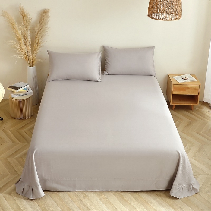 91家纺网 家纺一手货源 找家纺 晶缦家纺 2026新款纯棉纯色A类全棉双层纱单品床单床单单件单床单（水洗预处理）-觅琳系列 觅琳-暖藕灰