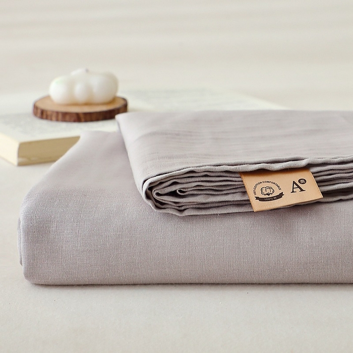 91家纺网 家纺一手货源 找家纺 晶缦家纺 2026新款纯棉纯色A类全棉双层纱单品床单床单单件单床单（水洗预处理）-觅琳系列 觅琳-暖藕灰