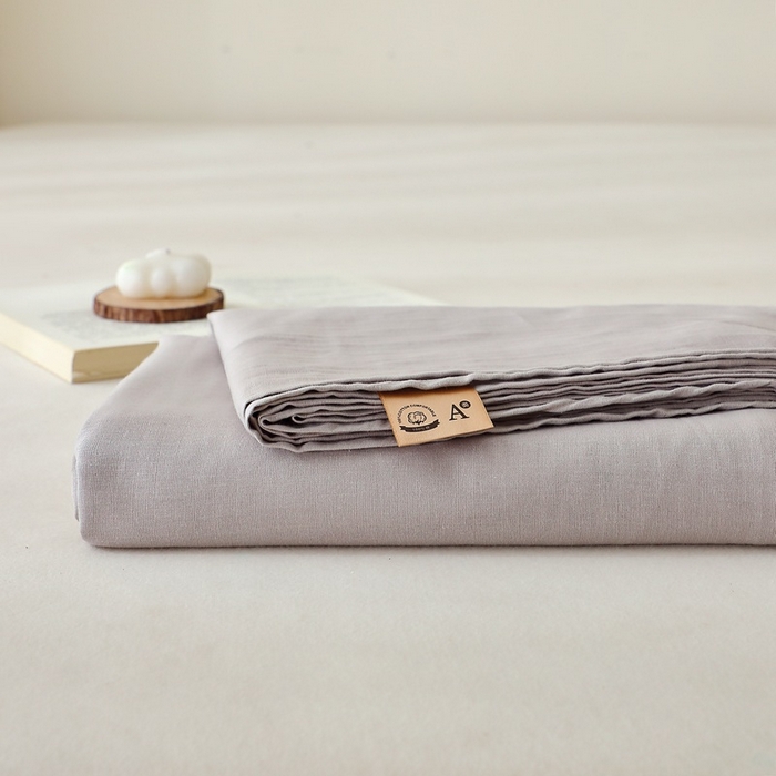 91家纺网 家纺一手货源 找家纺 晶缦家纺 2026新款纯棉纯色A类全棉双层纱单品床单床单单件单床单（水洗预处理）-觅琳系列 觅琳-暖藕灰