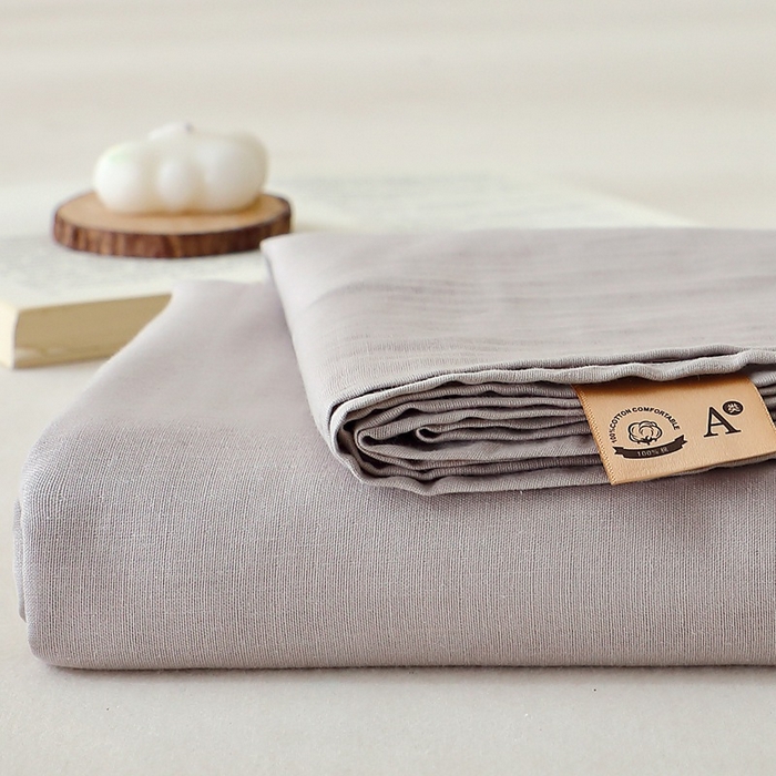 91家纺网 家纺一手货源 找家纺 晶缦家纺 2026新款纯棉纯色A类全棉双层纱单品床单床单单件单床单（水洗预处理）-觅琳系列 觅琳-暖藕灰