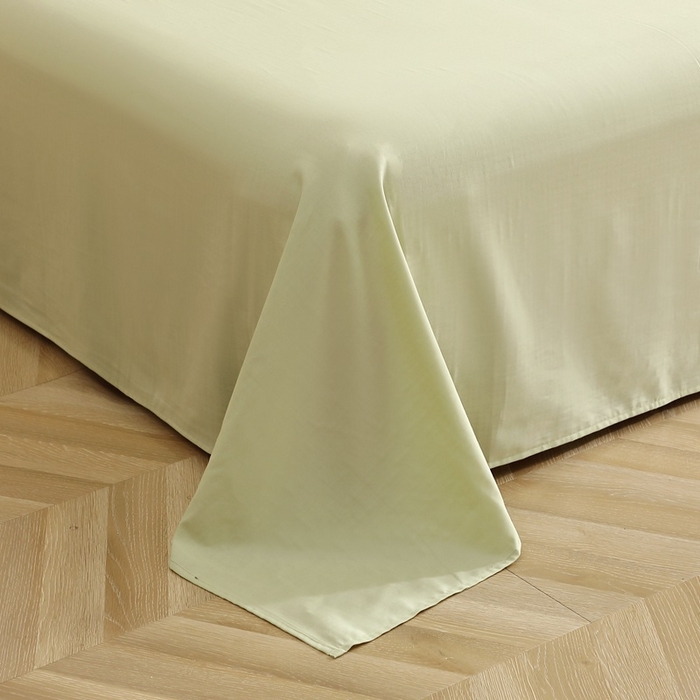 91家纺网 家纺一手货源 找家纺 晶缦家纺 2026新款纯棉纯色A类全棉双层纱单品床单床单单件单床单（水洗预处理）-觅琳系列 觅琳-浅春绿