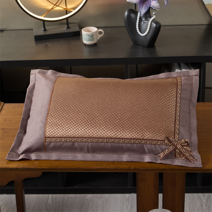 91家纺网 家纺一手货源 找家纺 （总）仁宇枕业 2026新款新品 夏季冰凉清凉藤席凉席花草荞麦枕头枕芯