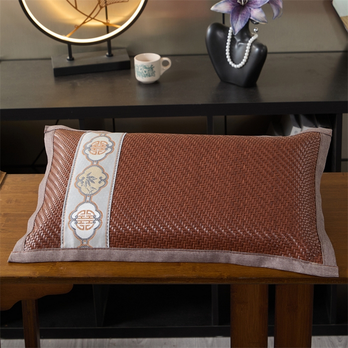 91家纺网 家纺一手货源 找家纺 （总）仁宇枕业 2026新款新品 夏季冰凉清凉藤席凉席花草荞麦枕头枕芯