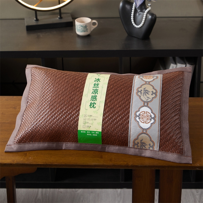91家纺网 家纺一手货源 找家纺 （总）仁宇枕业 2026新款新品 夏季冰凉清凉藤席凉席花草荞麦枕头枕芯