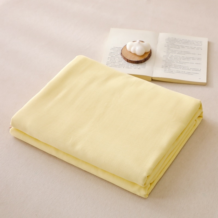 91家纺网 家纺一手货源 找家纺 晶缦家纺 2026新款纯棉纯色A类全棉双层纱单品床单床单单件单床单（水洗预处理）-觅琳系列 觅琳-浅蜜黄