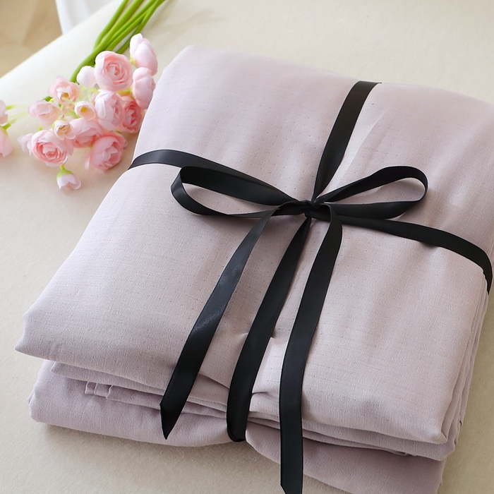 91家纺网 家纺一手货源 找家纺 晶缦家纺 2026新款纯棉纯色A类全棉双层纱单品床单床单单件单床单（水洗预处理）-觅琳系列 觅琳-浅藤紫