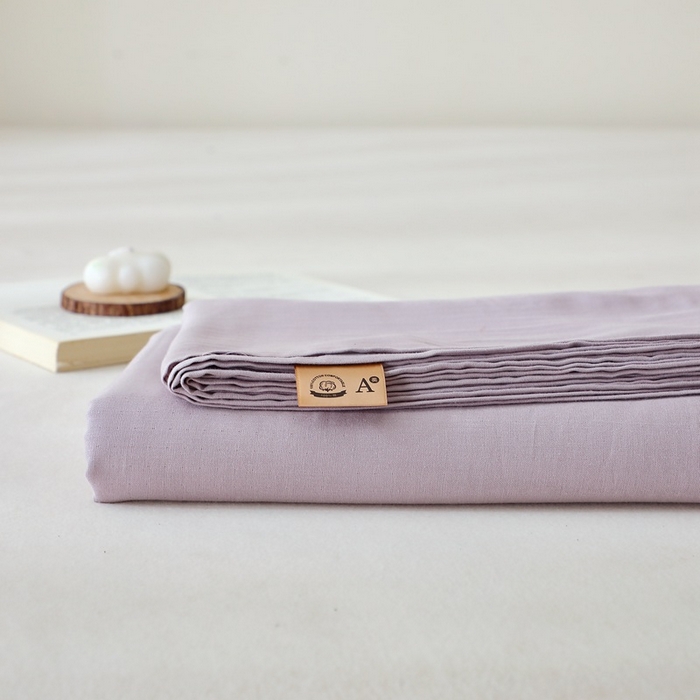 91家纺网 家纺一手货源 找家纺 晶缦家纺 2026新款纯棉纯色A类全棉双层纱单品床单床单单件单床单（水洗预处理）-觅琳系列 觅琳-浅藤紫