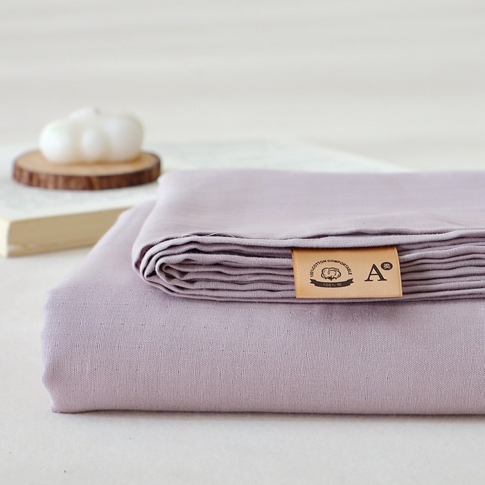 91家纺网 家纺一手货源 找家纺 晶缦家纺 2026新款纯棉纯色A类全棉双层纱单品床单床单单件单床单（水洗预处理）-觅琳系列 觅琳-浅藤紫