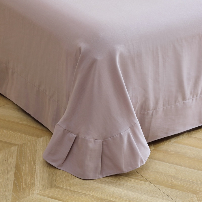 91家纺网 家纺一手货源 找家纺 晶缦家纺 2026新款纯棉纯色A类全棉双层纱单品床单床单单件单床单（水洗预处理）-觅琳系列 觅琳-浅藤紫