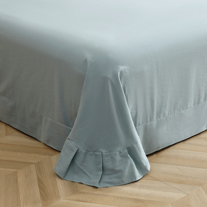 91家纺网 家纺一手货源 找家纺 晶缦家纺 2026新款纯棉纯色A类全棉双层纱单品床单床单单件单床单（水洗预处理）-觅琳系列 觅琳-桃青蓝