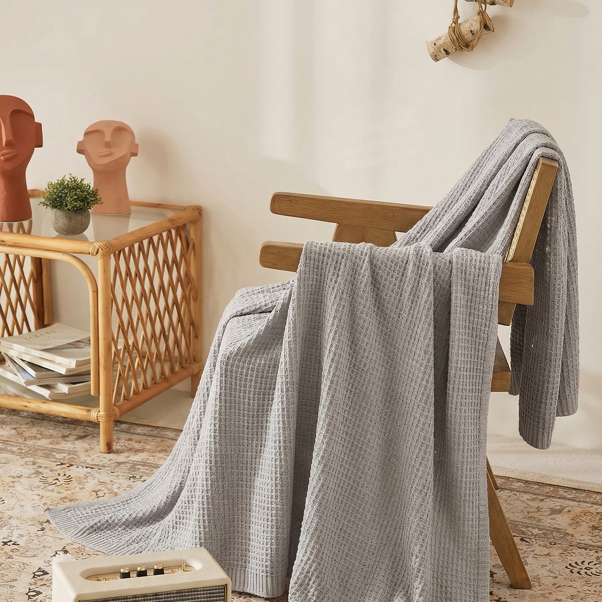 91家纺网 家纺一手货源 找家纺 暖绵绵家纺 2026新款北欧简约立体纹理多功能毯-雅思 雅思-银灰