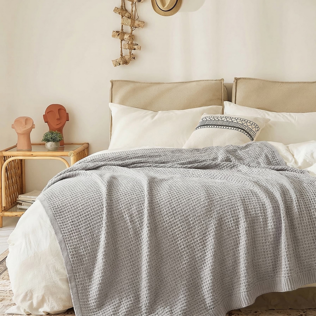 91家纺网 家纺一手货源 找家纺 暖绵绵家纺 2026新款北欧简约立体纹理多功能毯-雅思 雅思-银灰