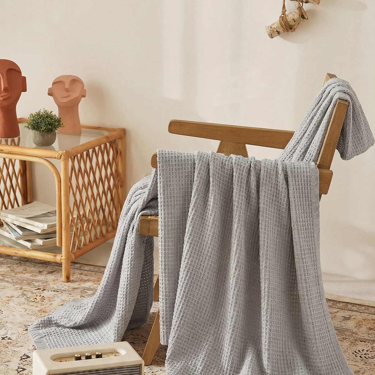 91家纺网 家纺一手货源 找家纺 暖绵绵家纺 2026新款北欧简约立体纹理多功能毯-雅思 雅思-银灰