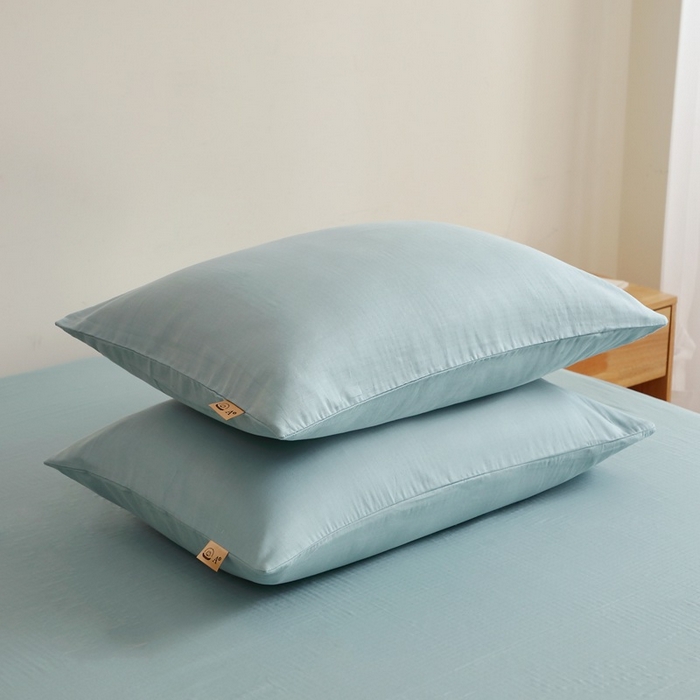 91家纺网 家纺一手货源 找家纺 晶缦家纺 2026新款纯棉纯色A类全棉双层纱单品床单床单单件单床单（水洗预处理）-觅琳系列 觅琳-桃青蓝